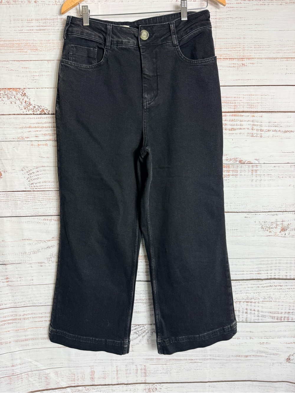 Anthropologie Pilcro The Skipper Black Wide Leg Jeans 29